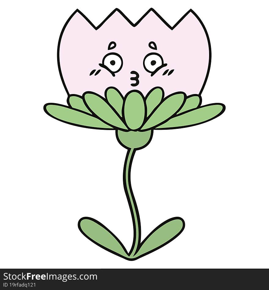 cute cartoon of a flower. cute cartoon of a flower