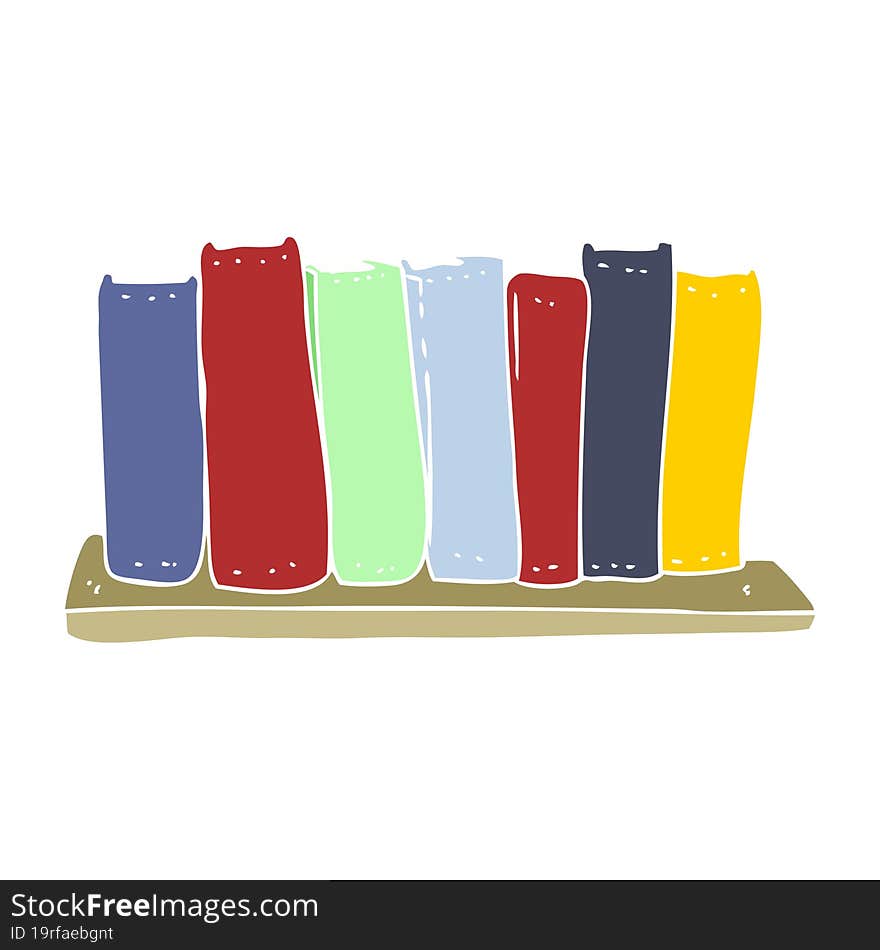 flat color illustration of a cartoon books