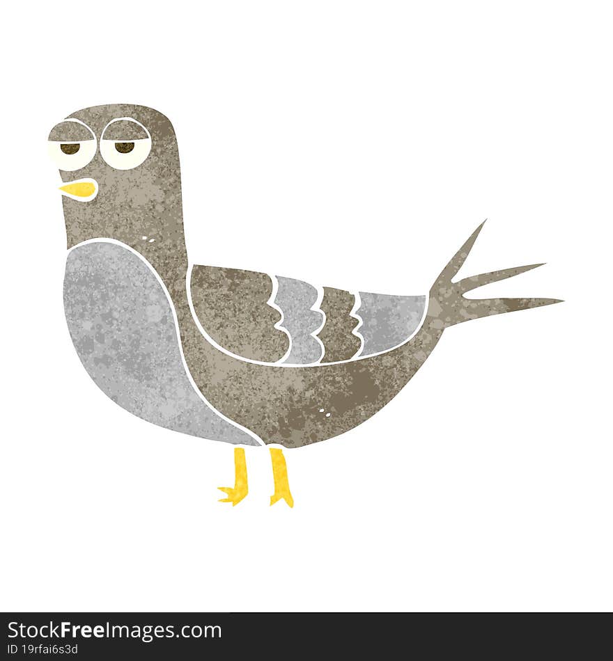 retro cartoon pigeon