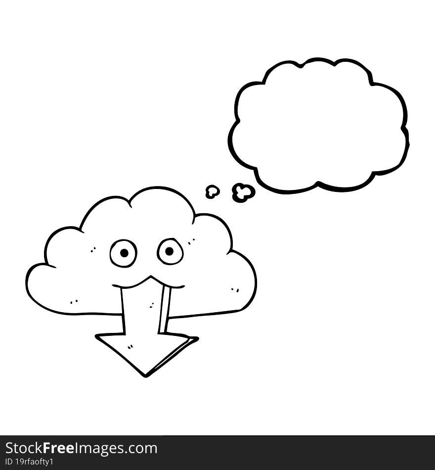 freehand drawn thought bubble cartoon download from the cloud