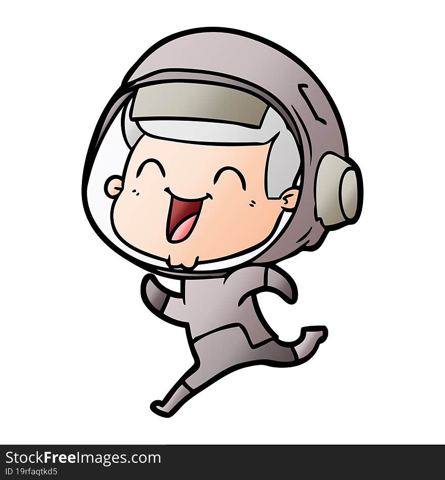 happy cartoon astronaut. happy cartoon astronaut