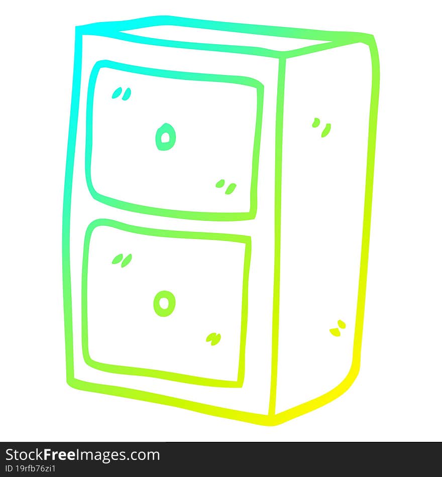 cold gradient line drawing cartoon filing cabinet