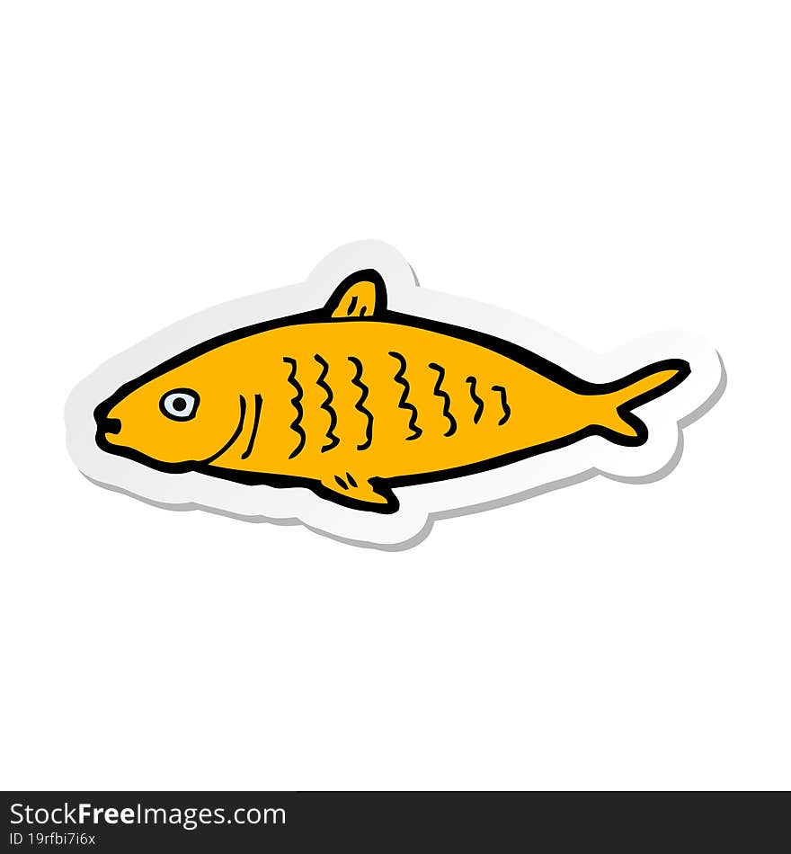 Sticker Of A Cartoon Fish