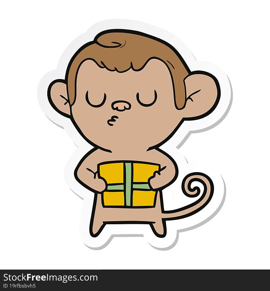 sticker of a cartoon monkey