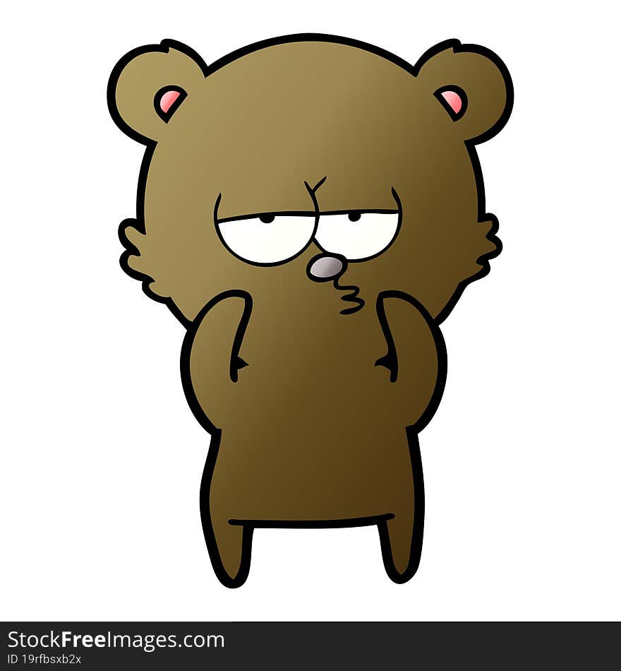 bored bear cartoon. bored bear cartoon