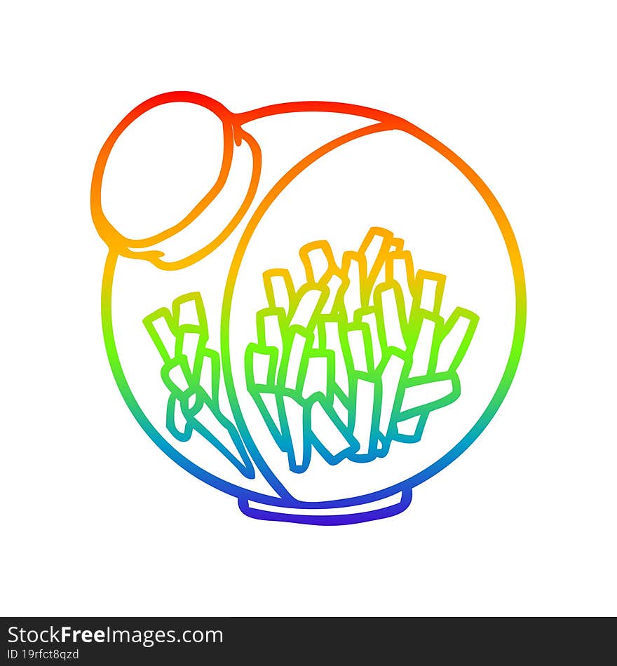 rainbow gradient line drawing of a candy in a sweet jar
