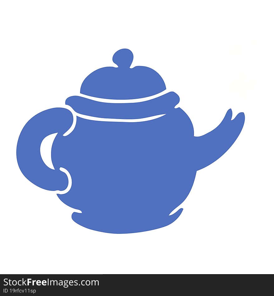 hand drawn cartoon doodle of a blue tea pot