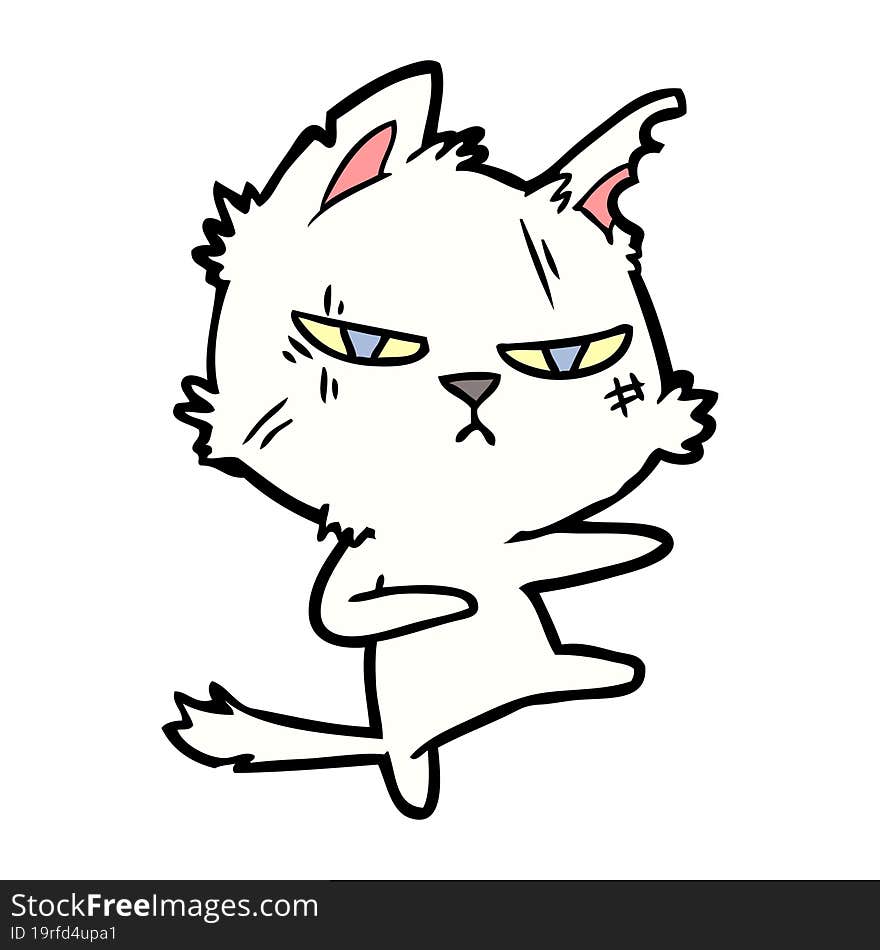 tough cartoon cat. tough cartoon cat