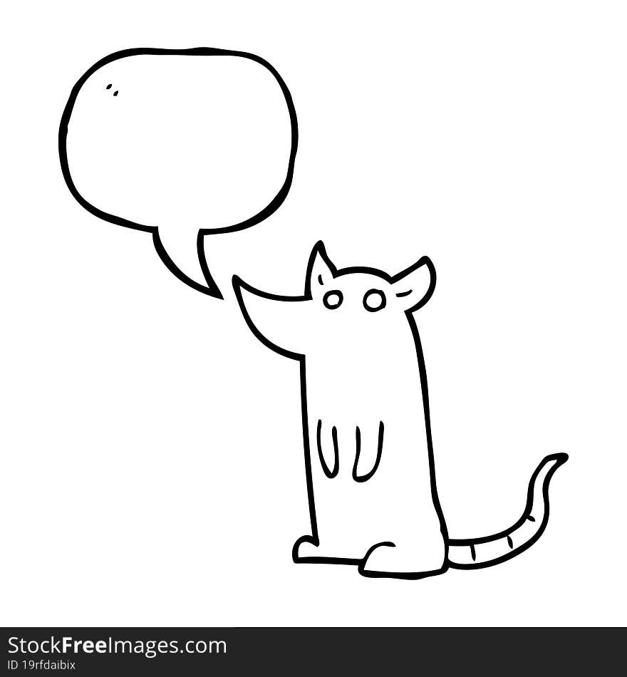 Speech Bubble Cartoon Mouse