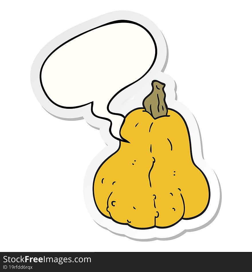 cartoon squash and speech bubble sticker