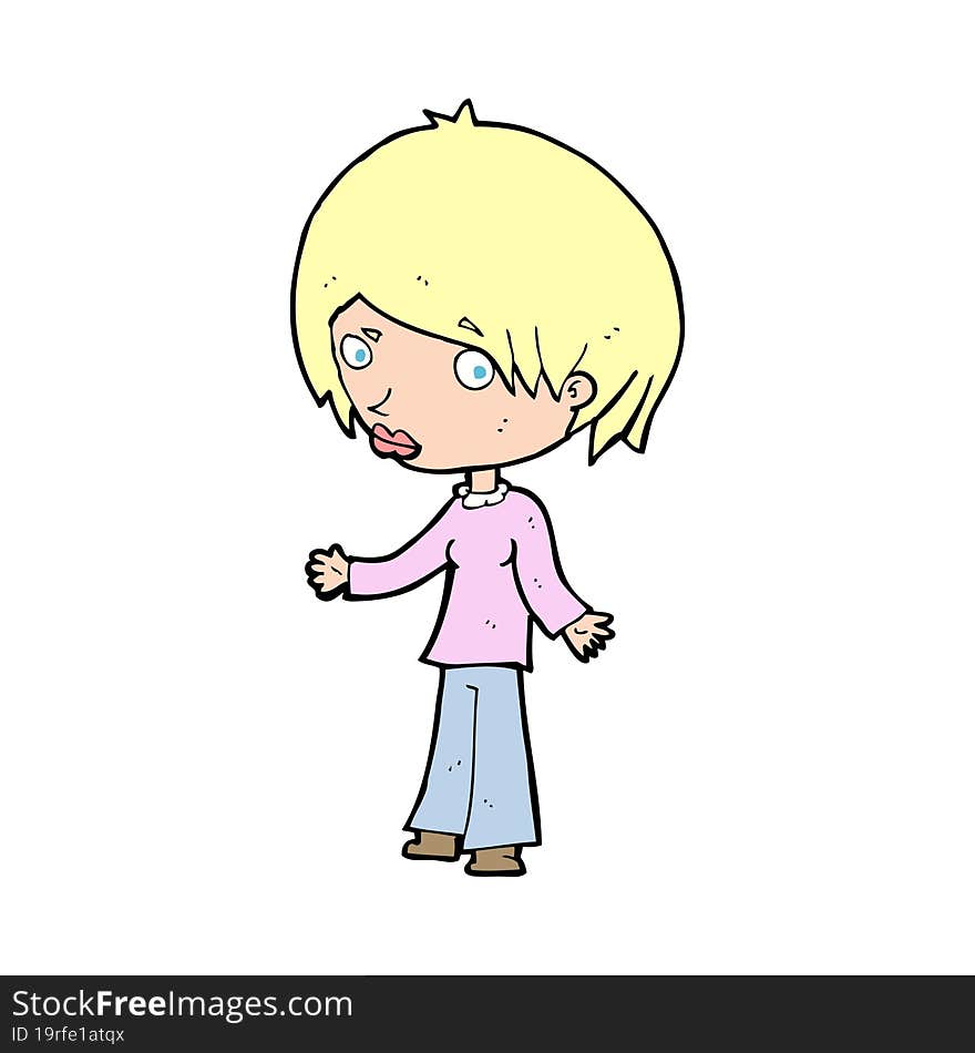 cartoon confused woman