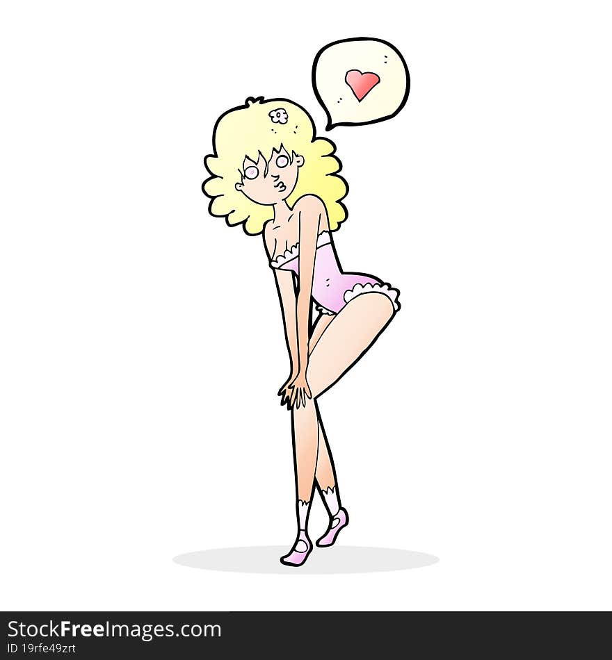 cartoon pin up woman