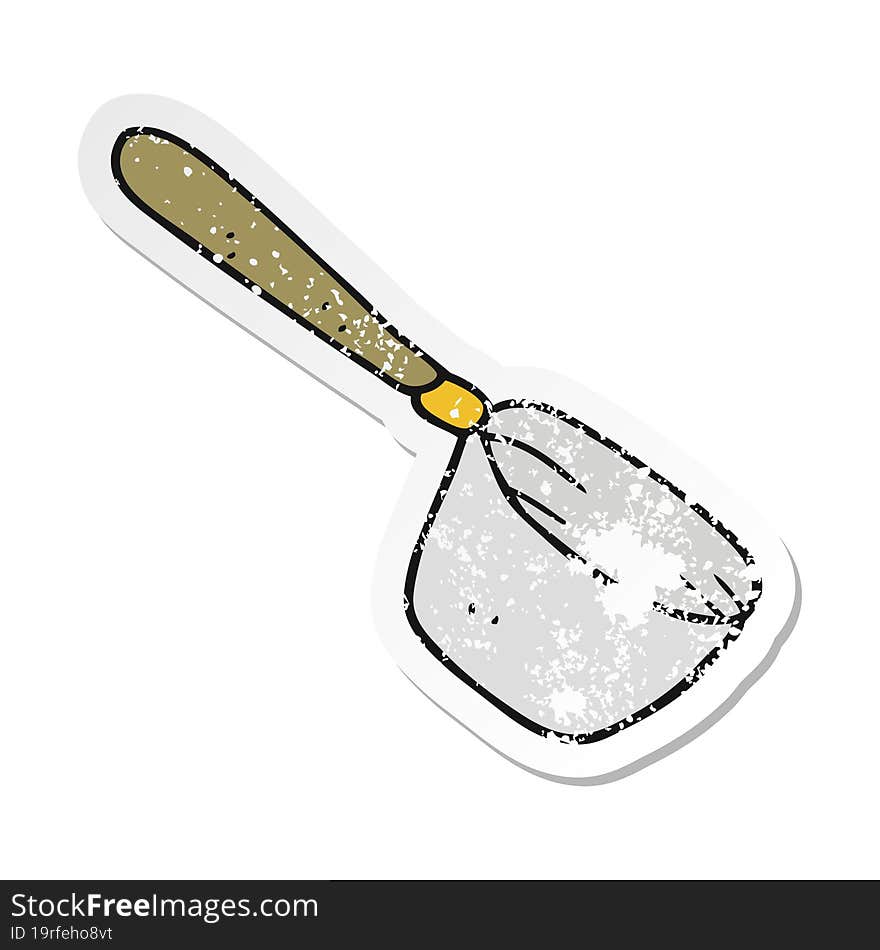 retro distressed sticker of a cartoon kitchen saucepan