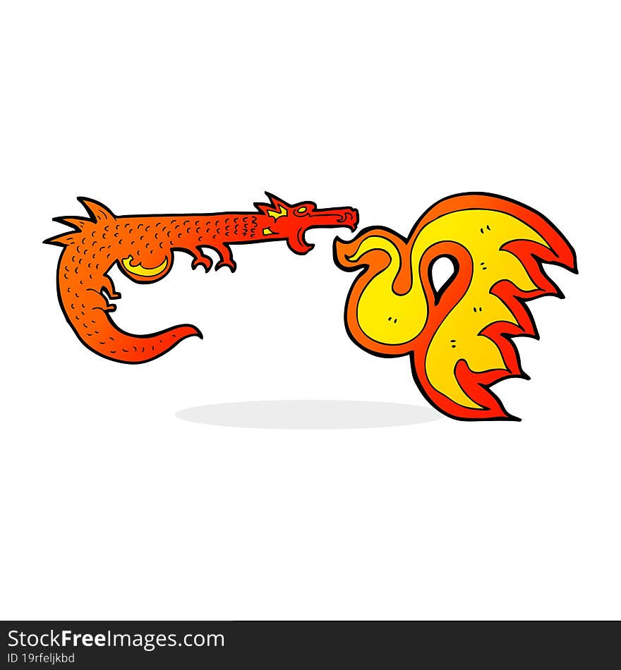 cartoon fire breathing dragon