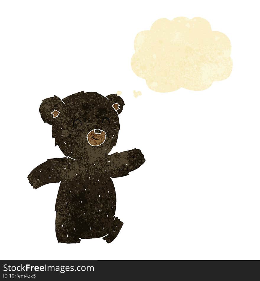 cute cartoon black bear with thought bubble