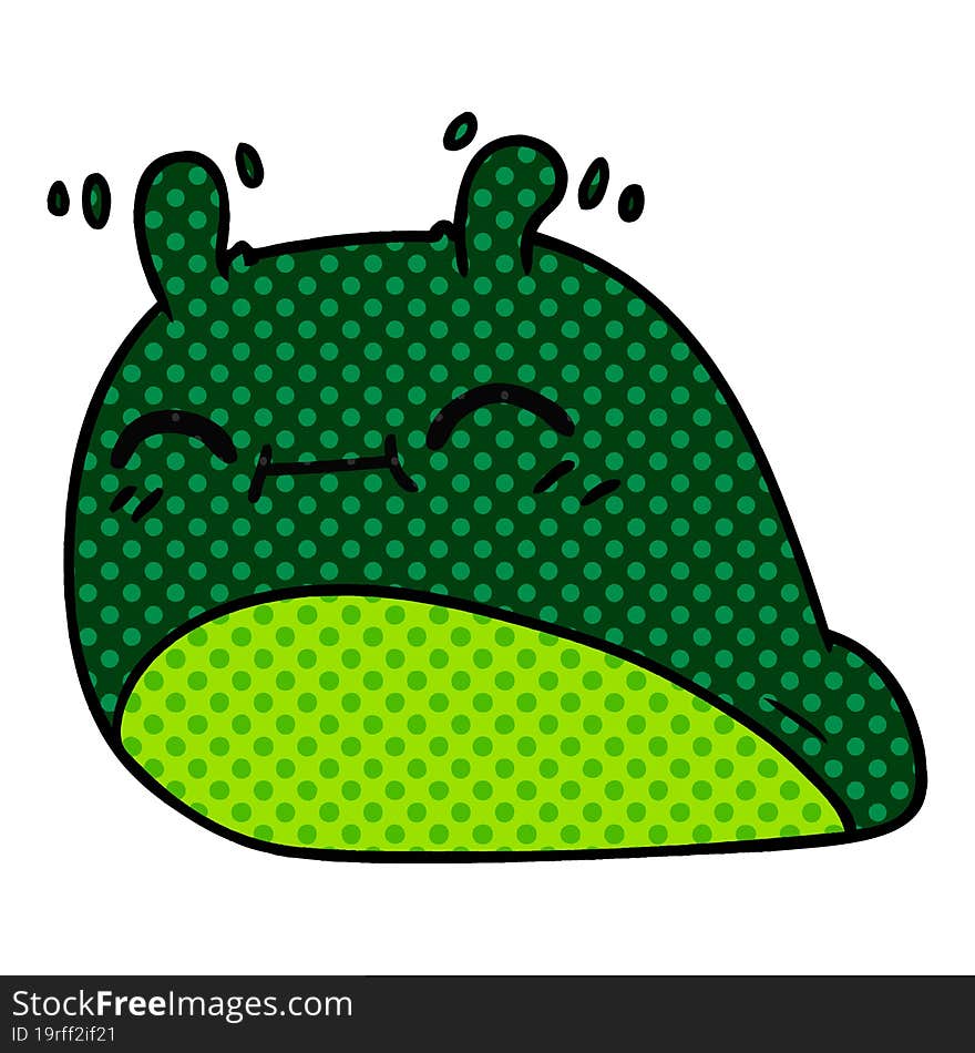 cartoon of a happy kawaii slug