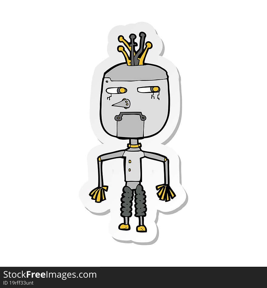 sticker of a cartoon robot