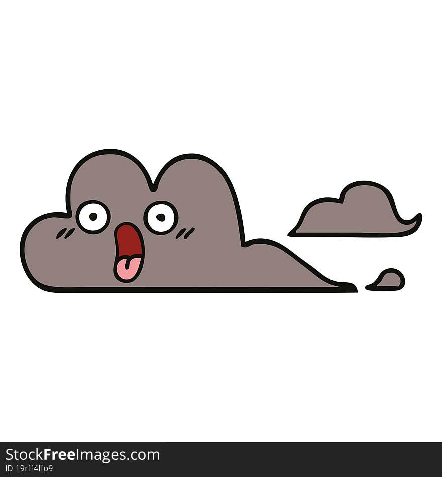 cute cartoon of a storm cloud. cute cartoon of a storm cloud