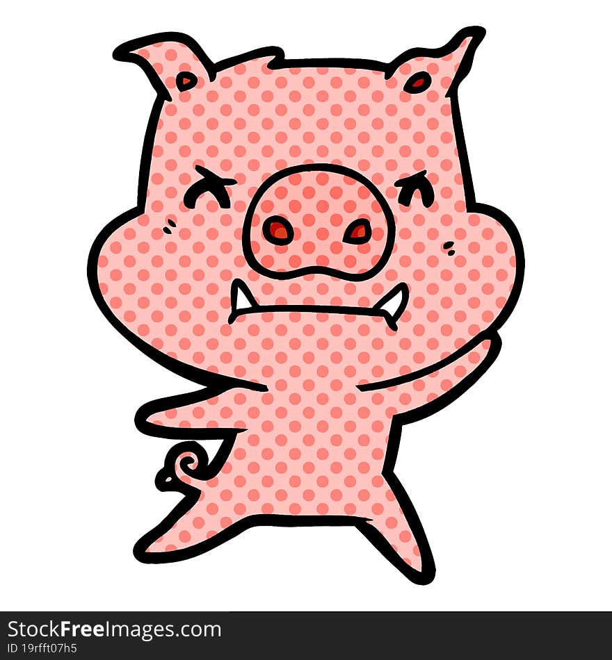 angry cartoon pig. angry cartoon pig