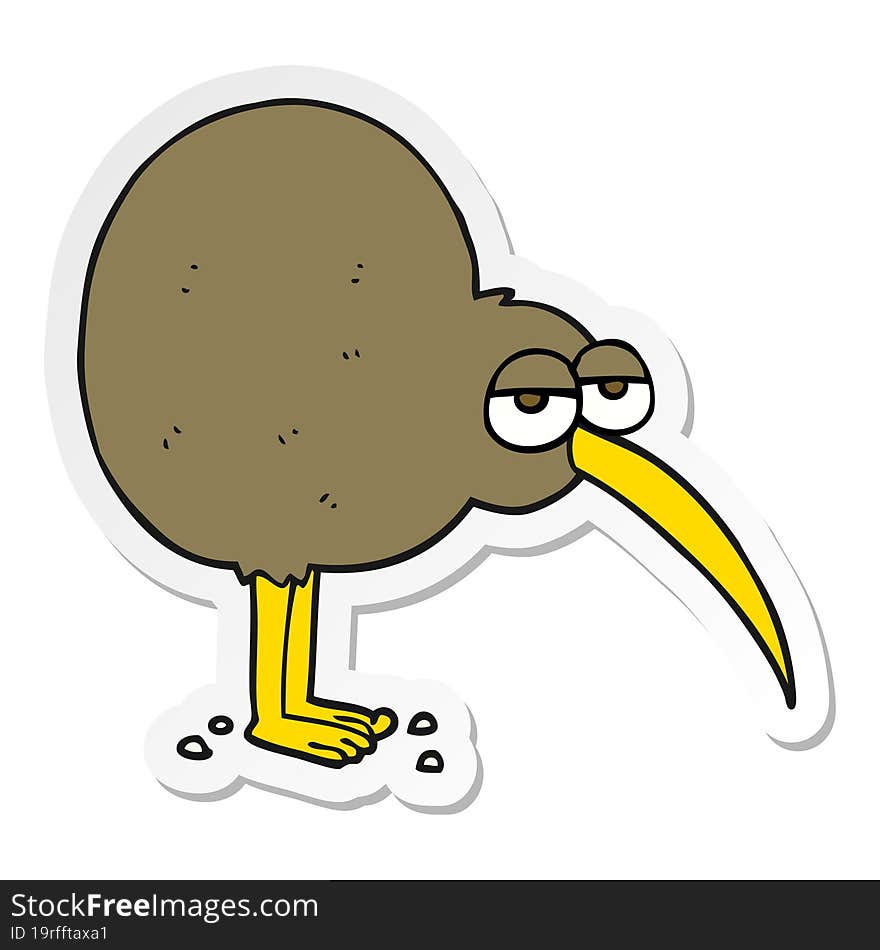 sticker of a cartoon kiwi