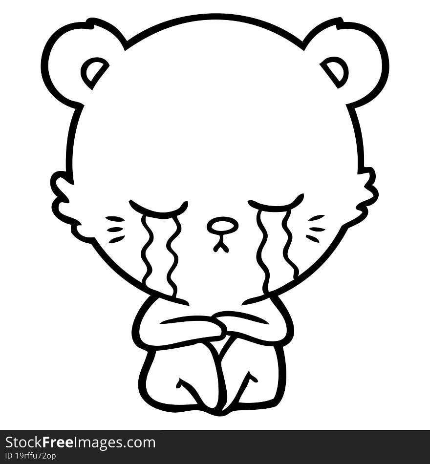 crying cartoon polarbear. crying cartoon polarbear