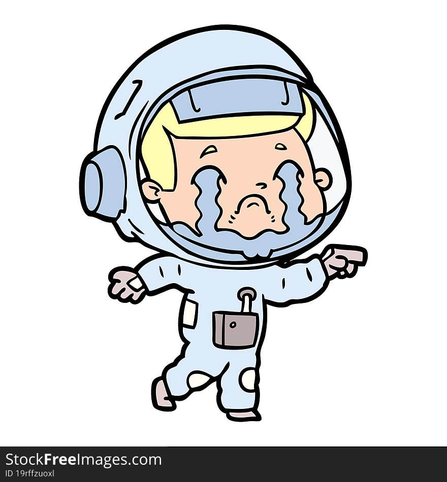 cartoon crying astronaut. cartoon crying astronaut