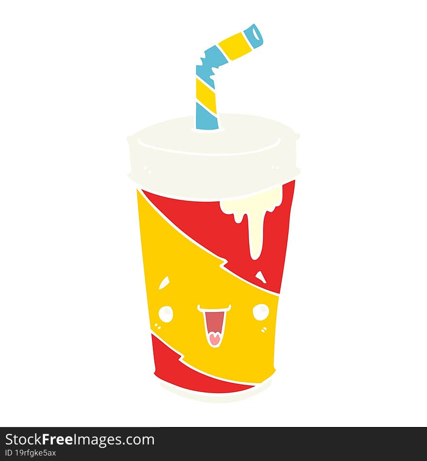 flat color style cartoon soda cup