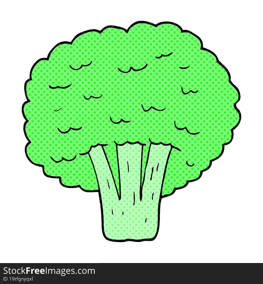 freehand drawn cartoon broccoli