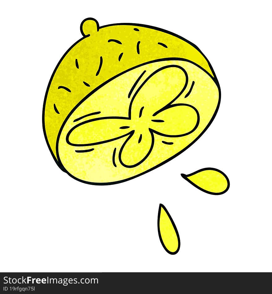 quirky hand drawn cartoon lemon