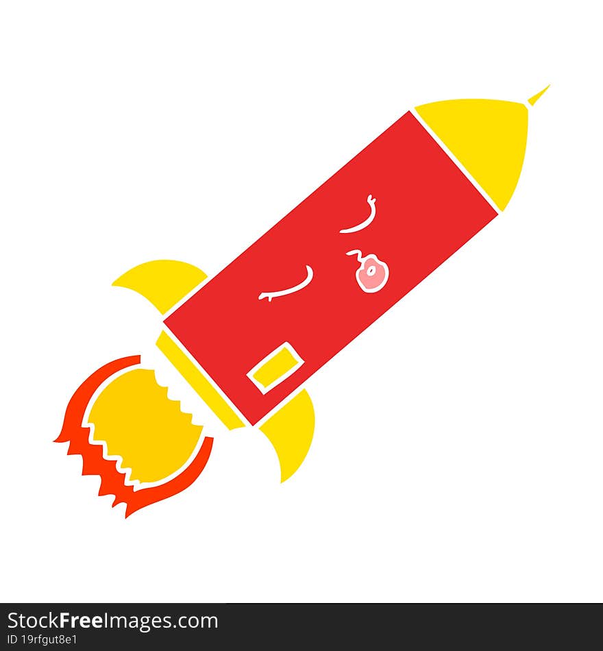 flat color style cartoon rocket