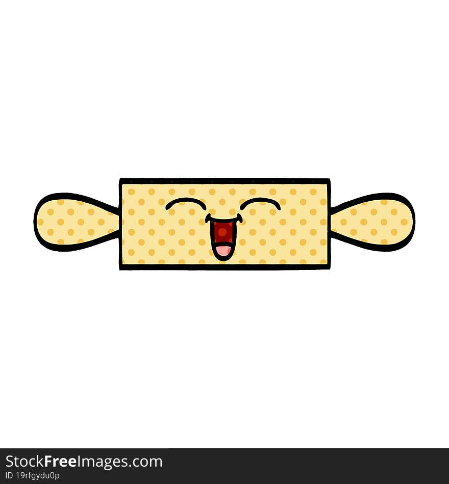 Comic Book Style Cartoon Rolling Pin