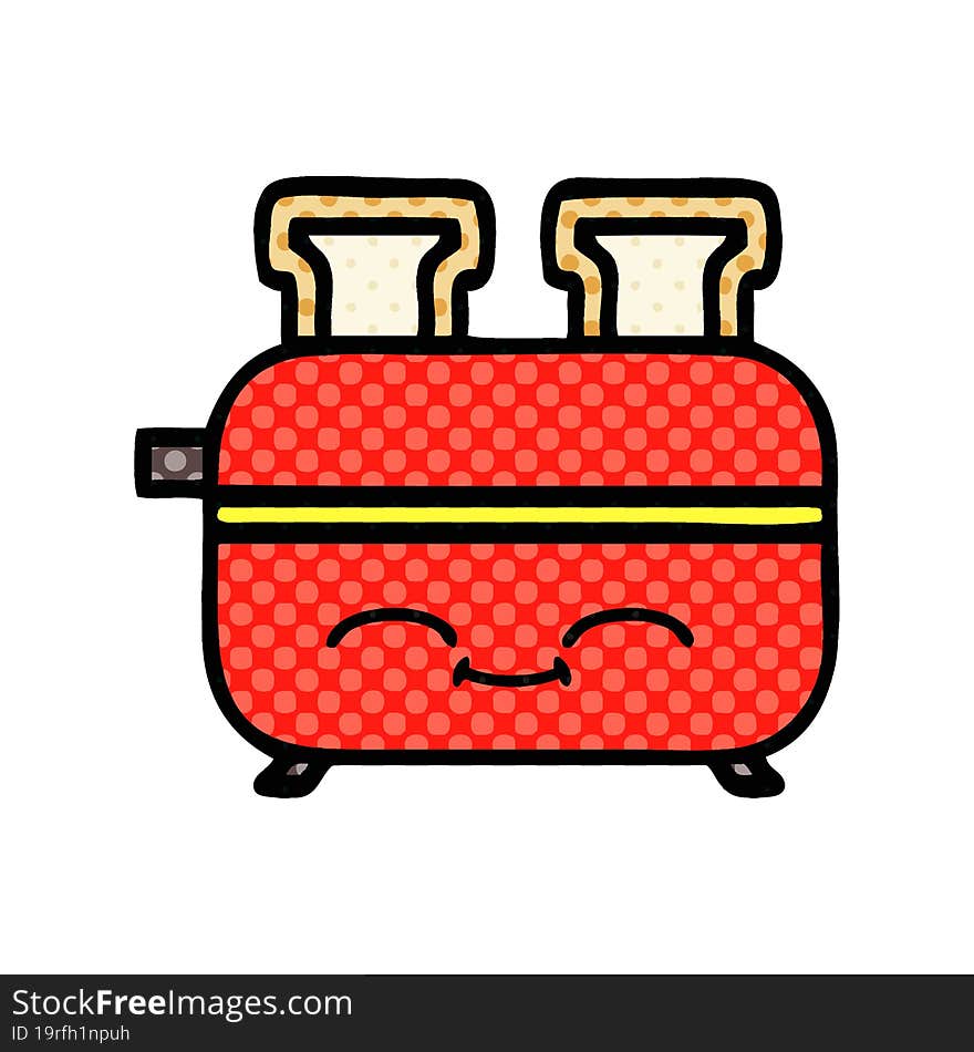 comic book style cartoon of a toaster