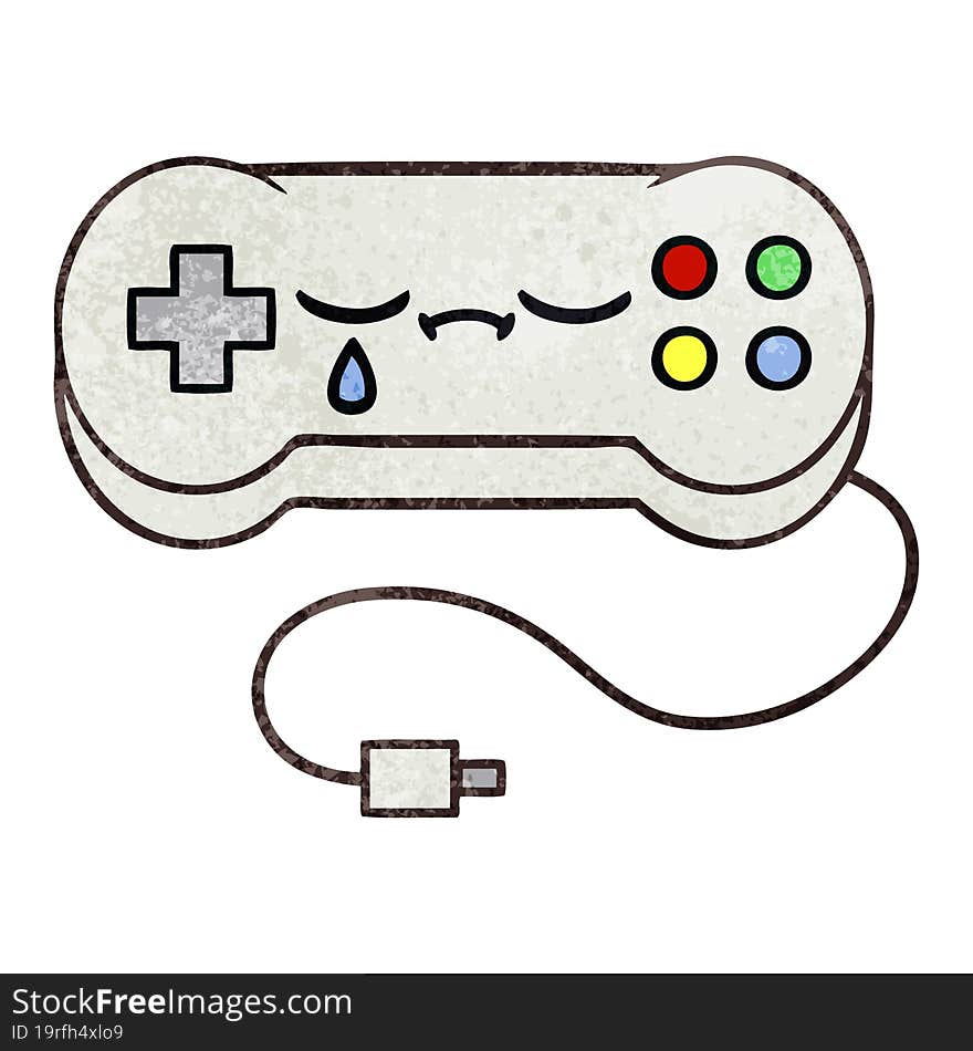 Retro Grunge Texture Cartoon Game Controller