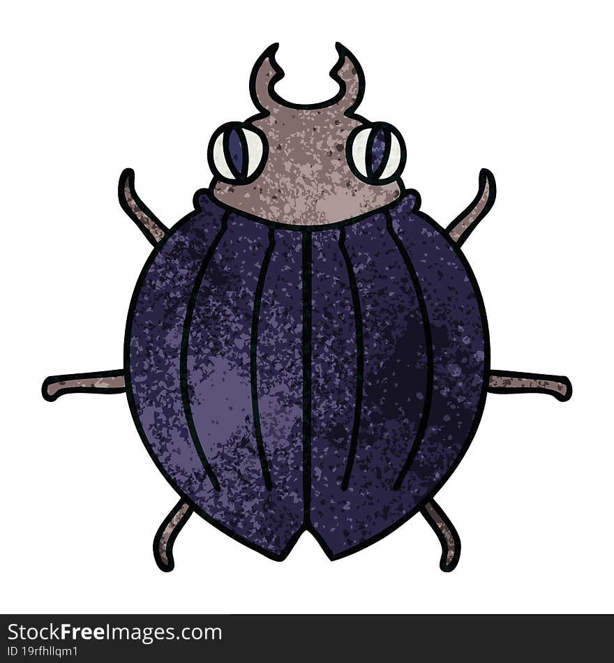 quirky hand drawn cartoon beetle