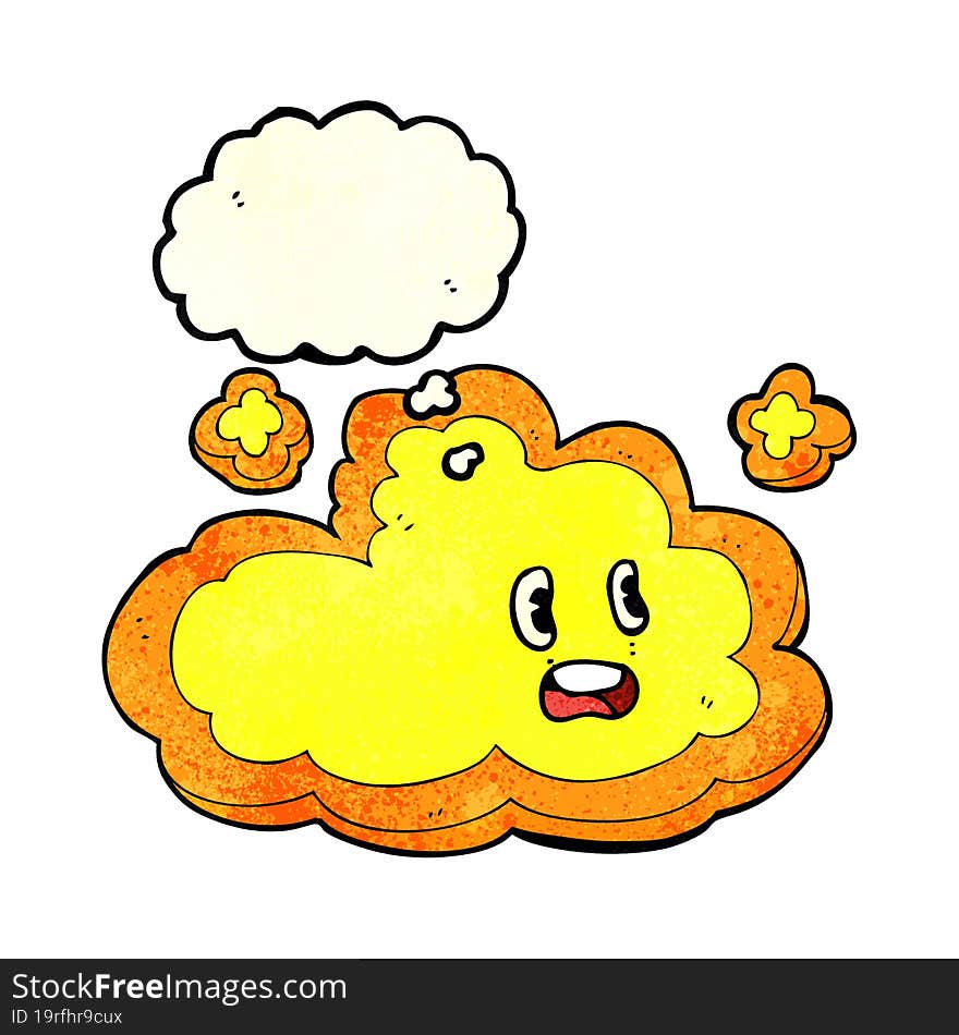 cartoon cloud with thought bubble