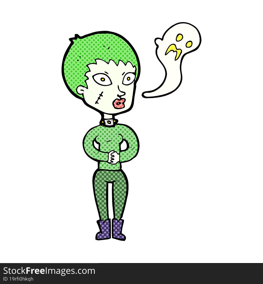 Cartoon Undead Woman