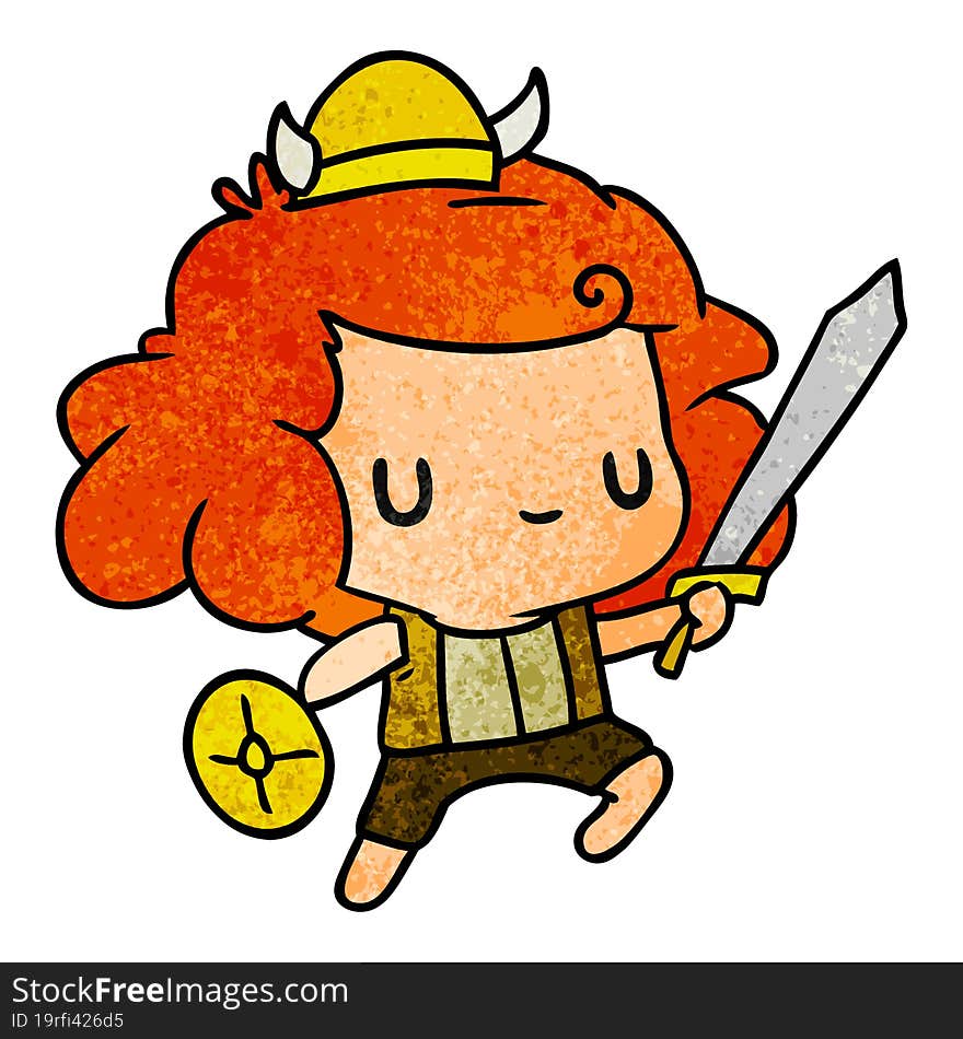 textured cartoon kawaii cute viking child