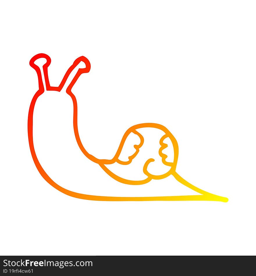 warm gradient line drawing cartoon snail