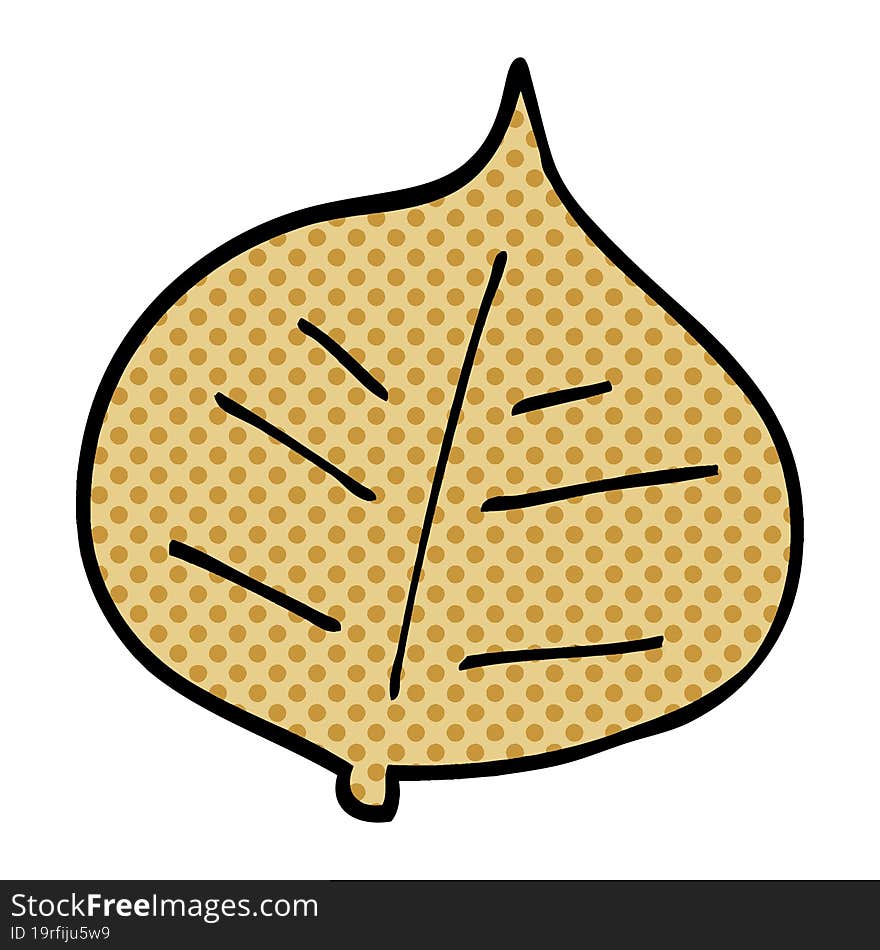 cartoon doodle leaf