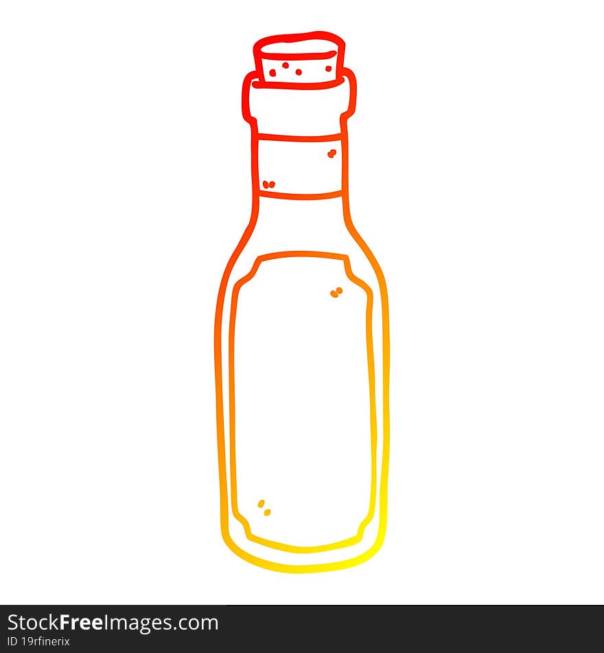 Warm Gradient Line Drawing Cartoon Potion Bottle