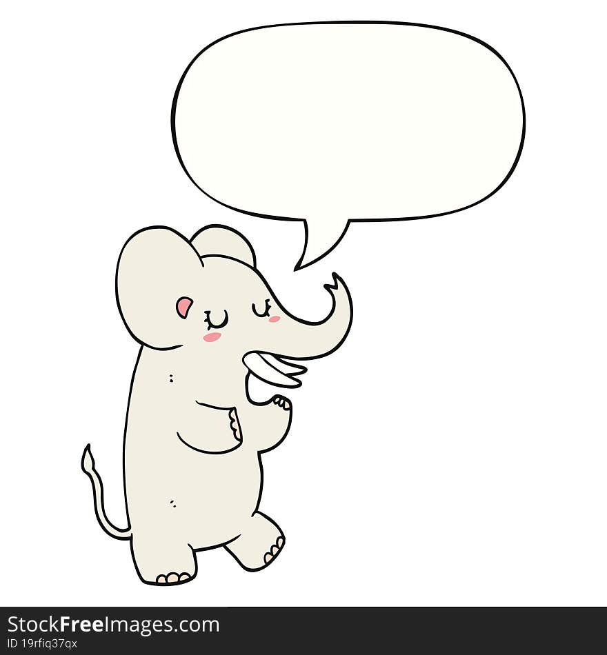 cartoon elephant and speech bubble