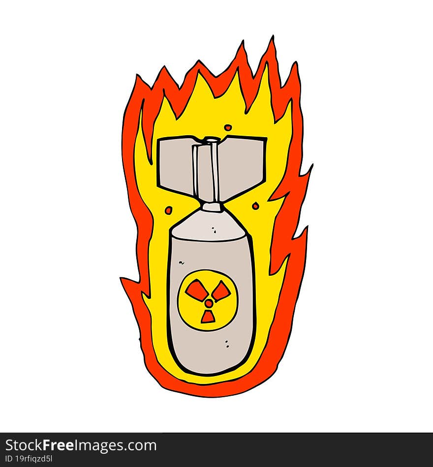 Cartoon Flaming Bomb