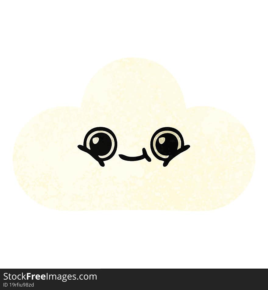 Retro Illustration Style Cartoon Cloud