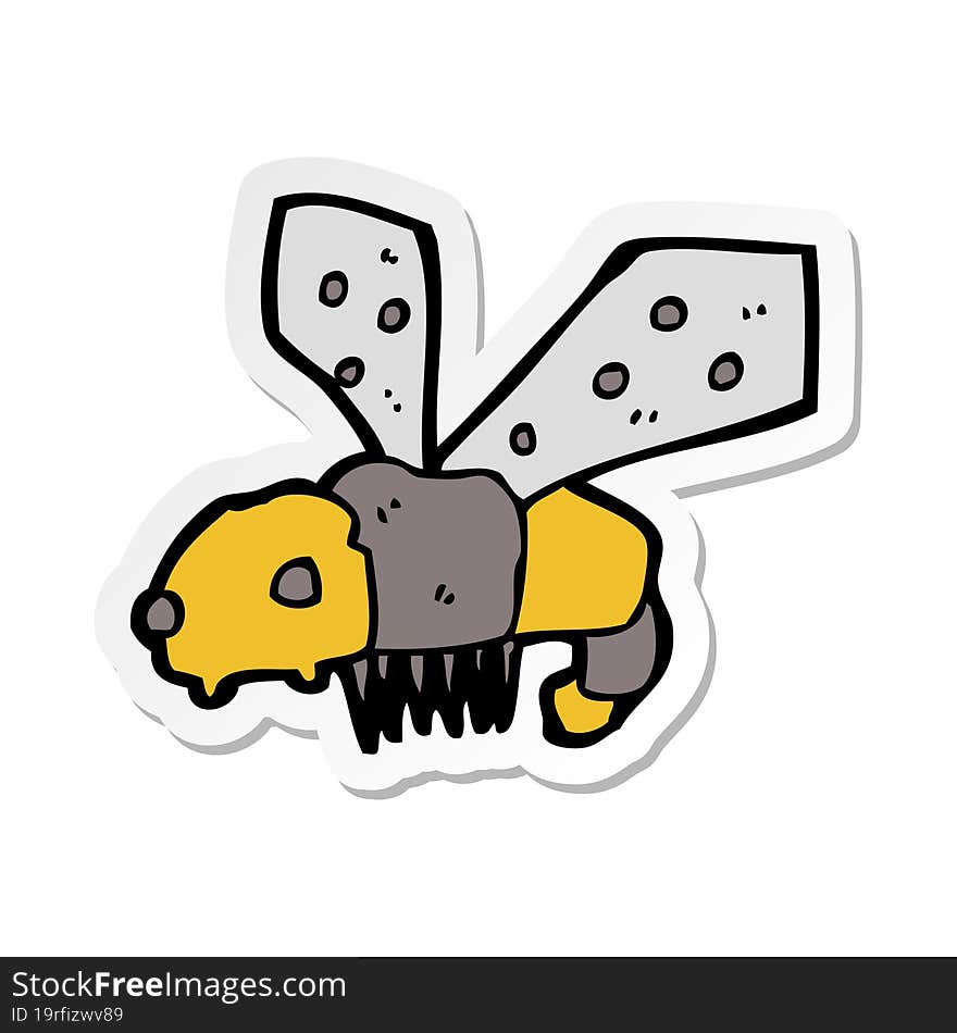 sticker of a cartoon bee