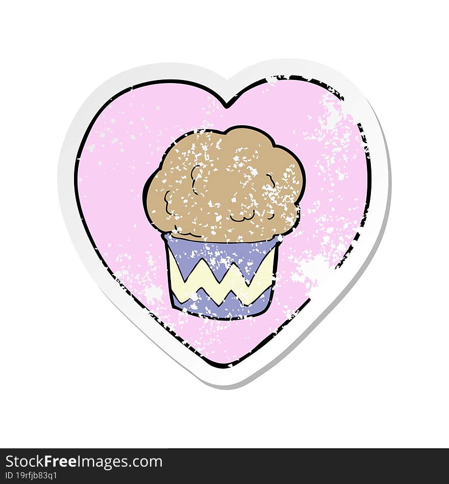 retro distressed sticker of a love baking cartoon