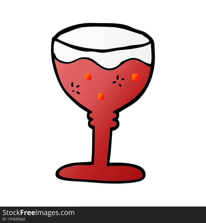 Cartoon Doodle Red Wine Glass