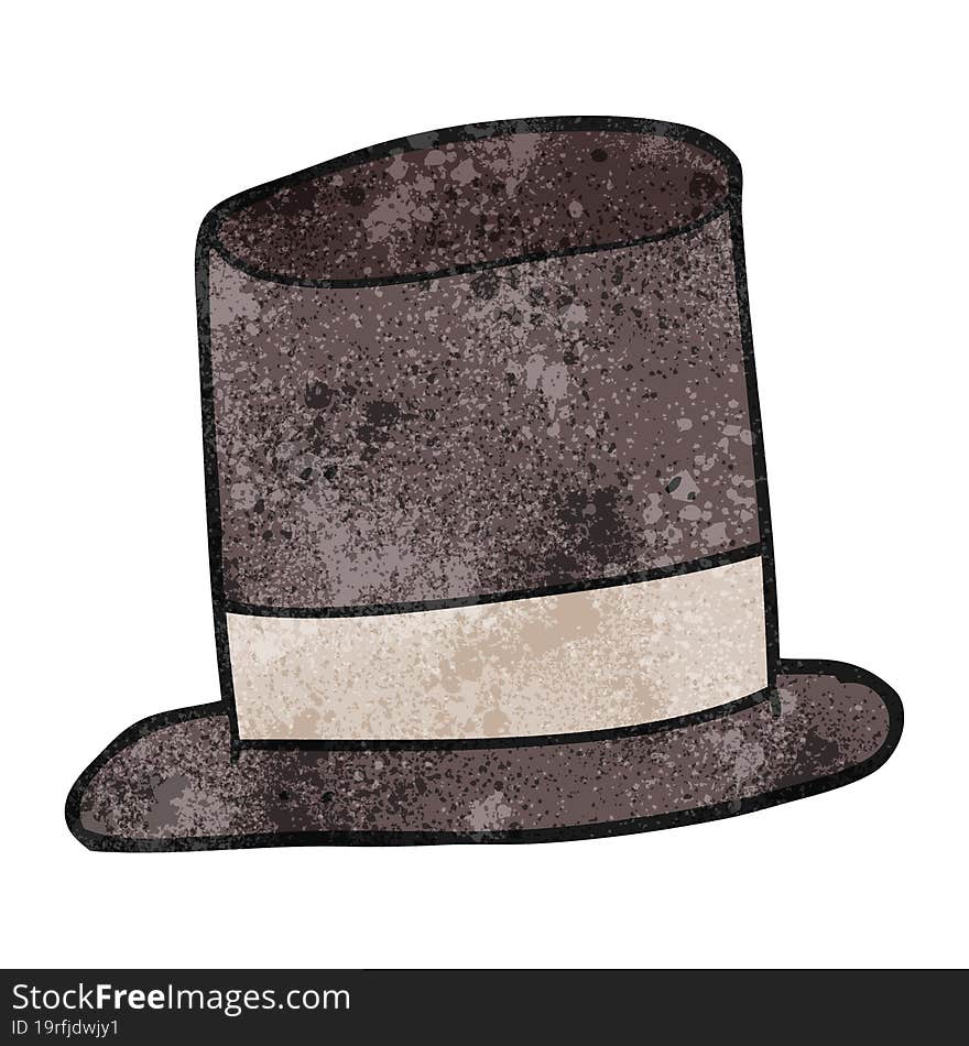 freehand textured cartoon top hat