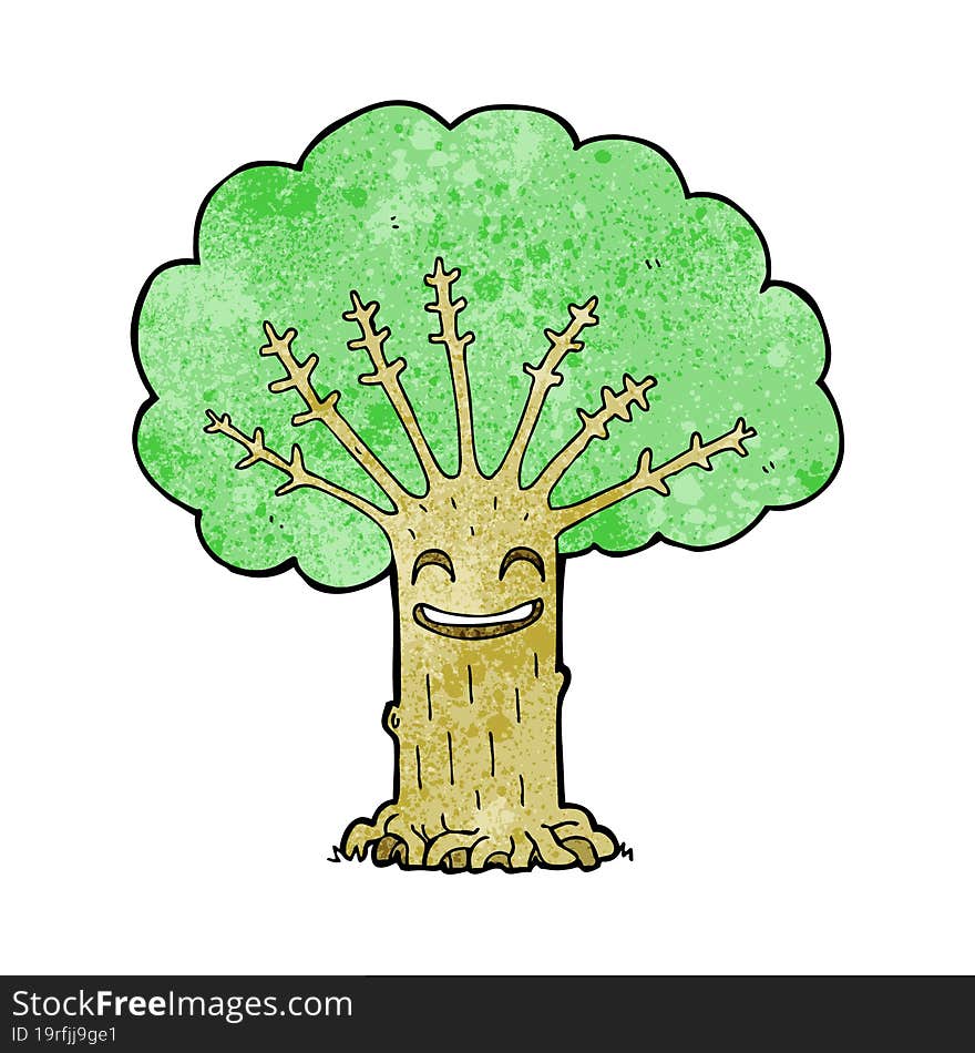 cartoon happy tree