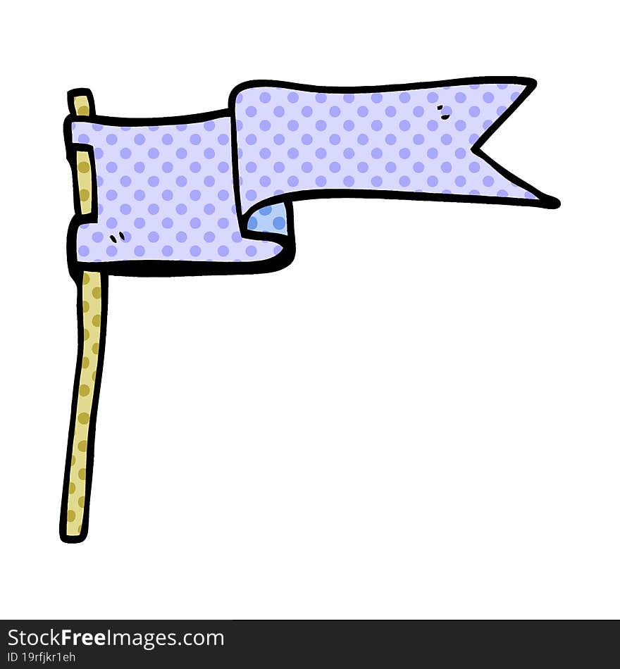 cartoon doodle flag waving in wind