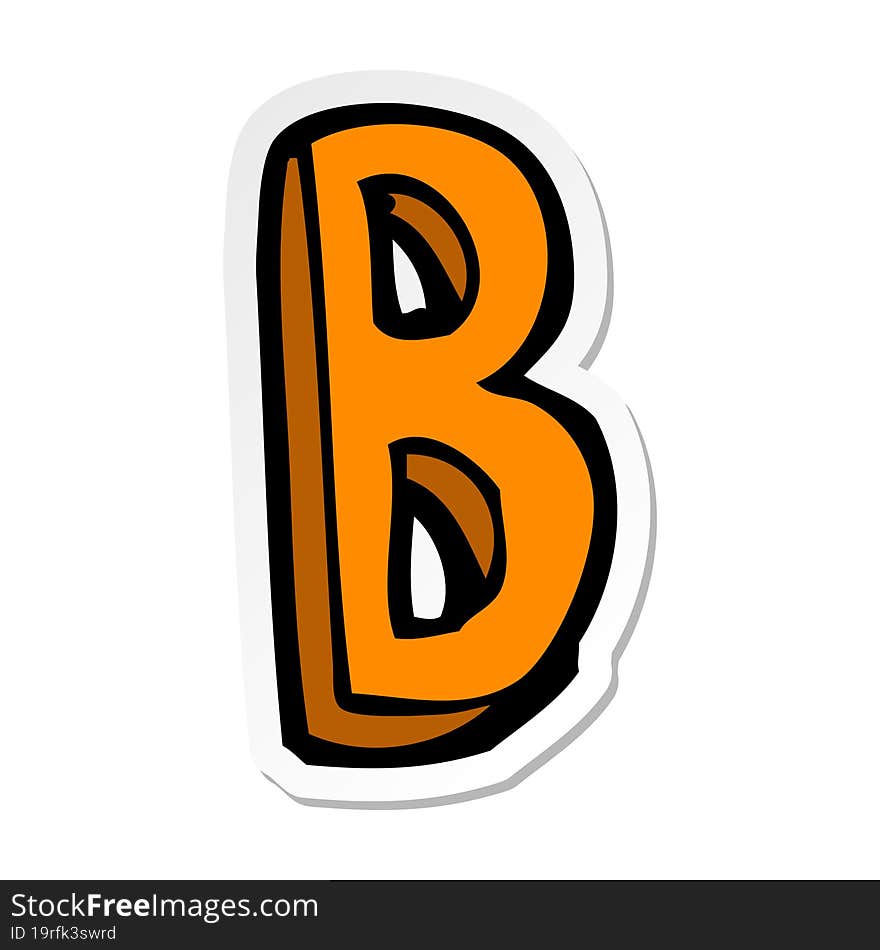 sticker of a cartoon letter